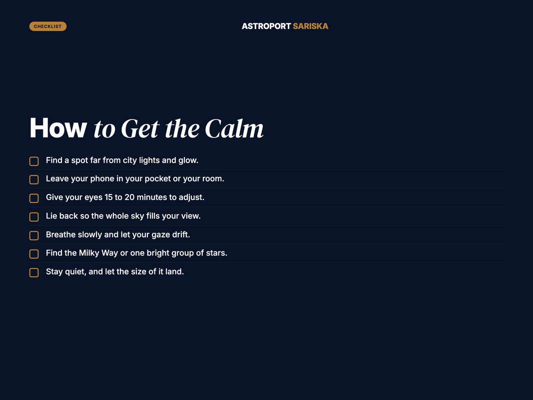 A seven-step checklist to feel calmer under the stars