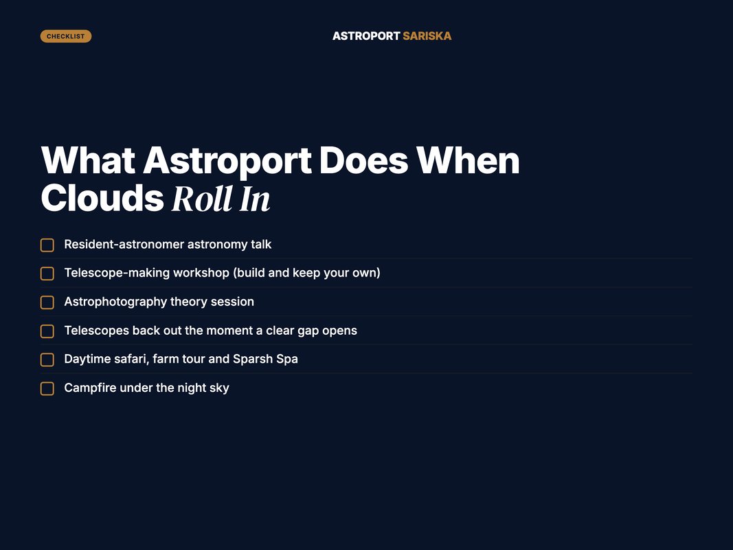 Checklist of indoor astronomy activities available on a cloudy night