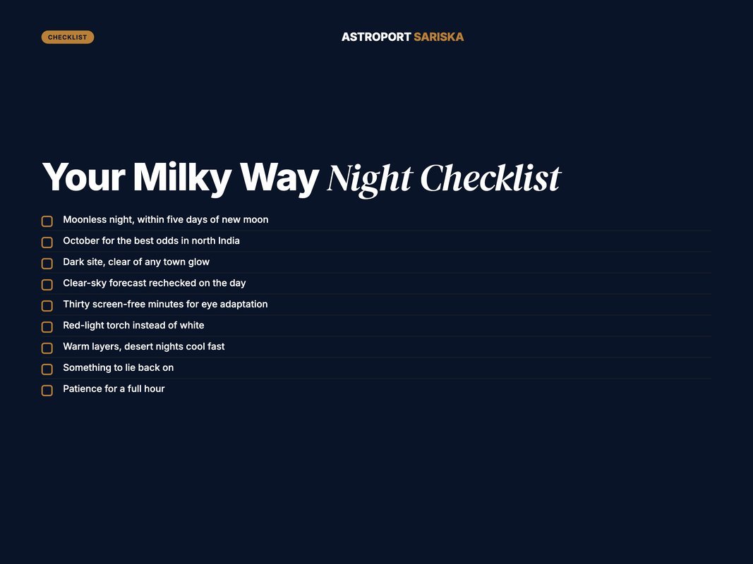Checklist of what to prepare for a Milky Way viewing night