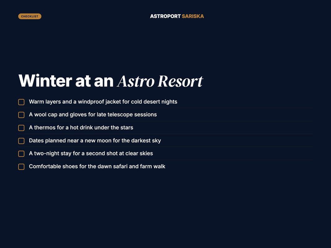 Checklist of what to expect and pack for a winter astro trip in Rajasthan
