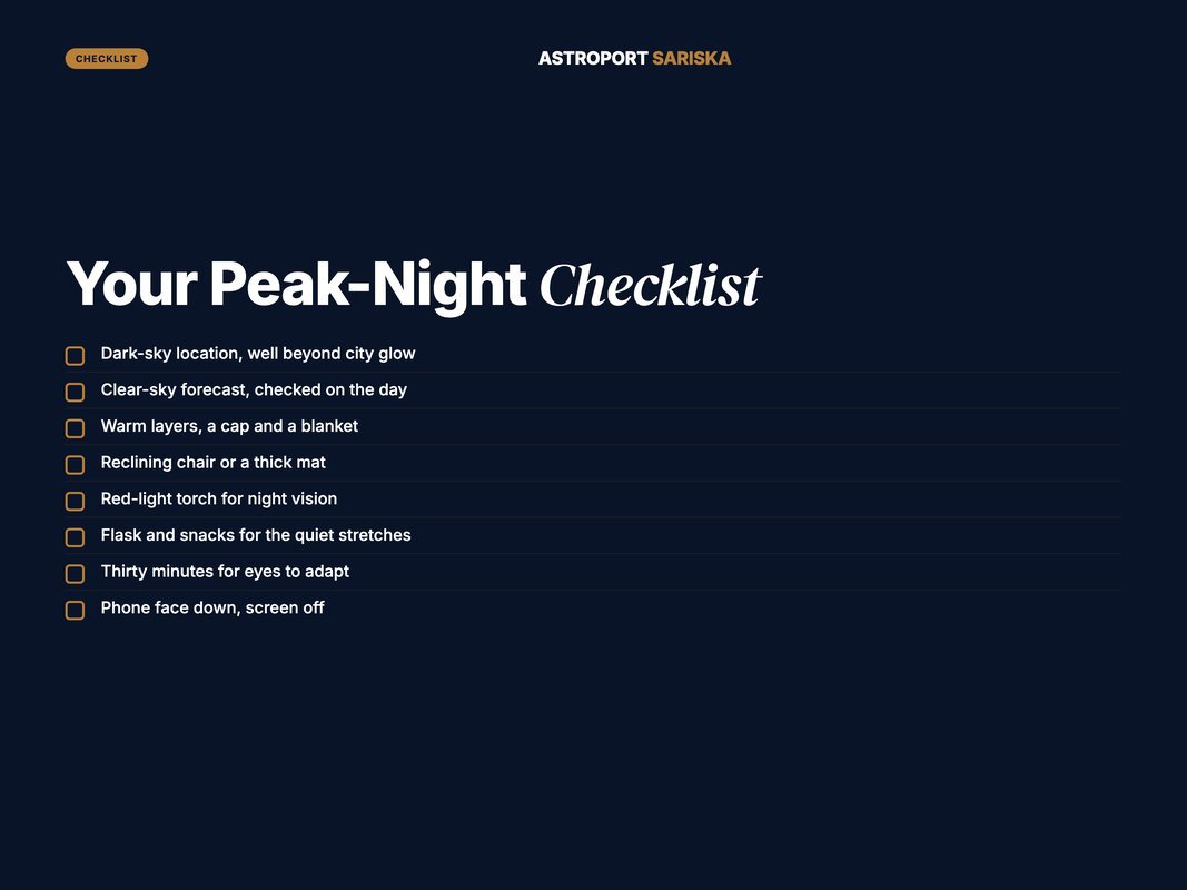 Peak-night packing checklist for watching a meteor shower