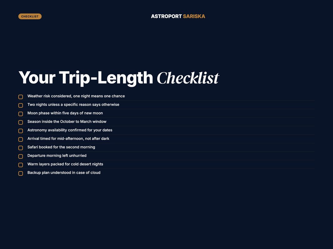 Five cases where a single-night astro trip is enough