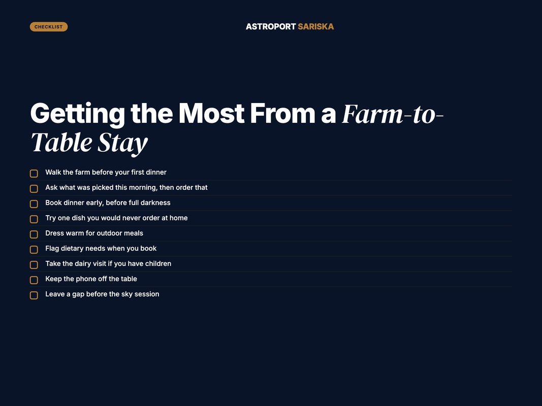 Checklist for getting the most from a farm-to-table stay